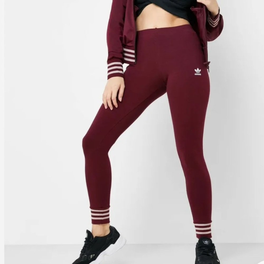 women's sports pants wine red sz L Adidas